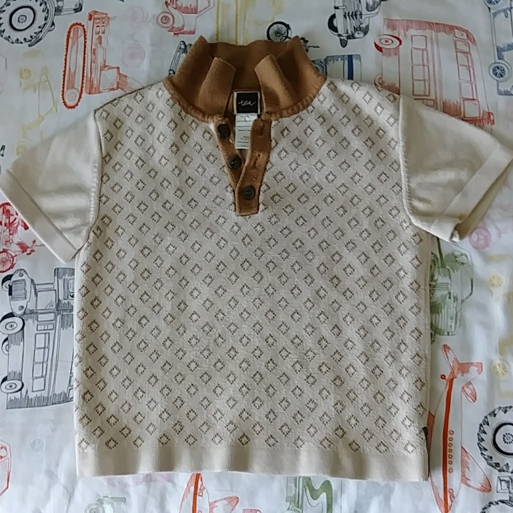 Tea Collection Knit Short Sleeve Polo 3T